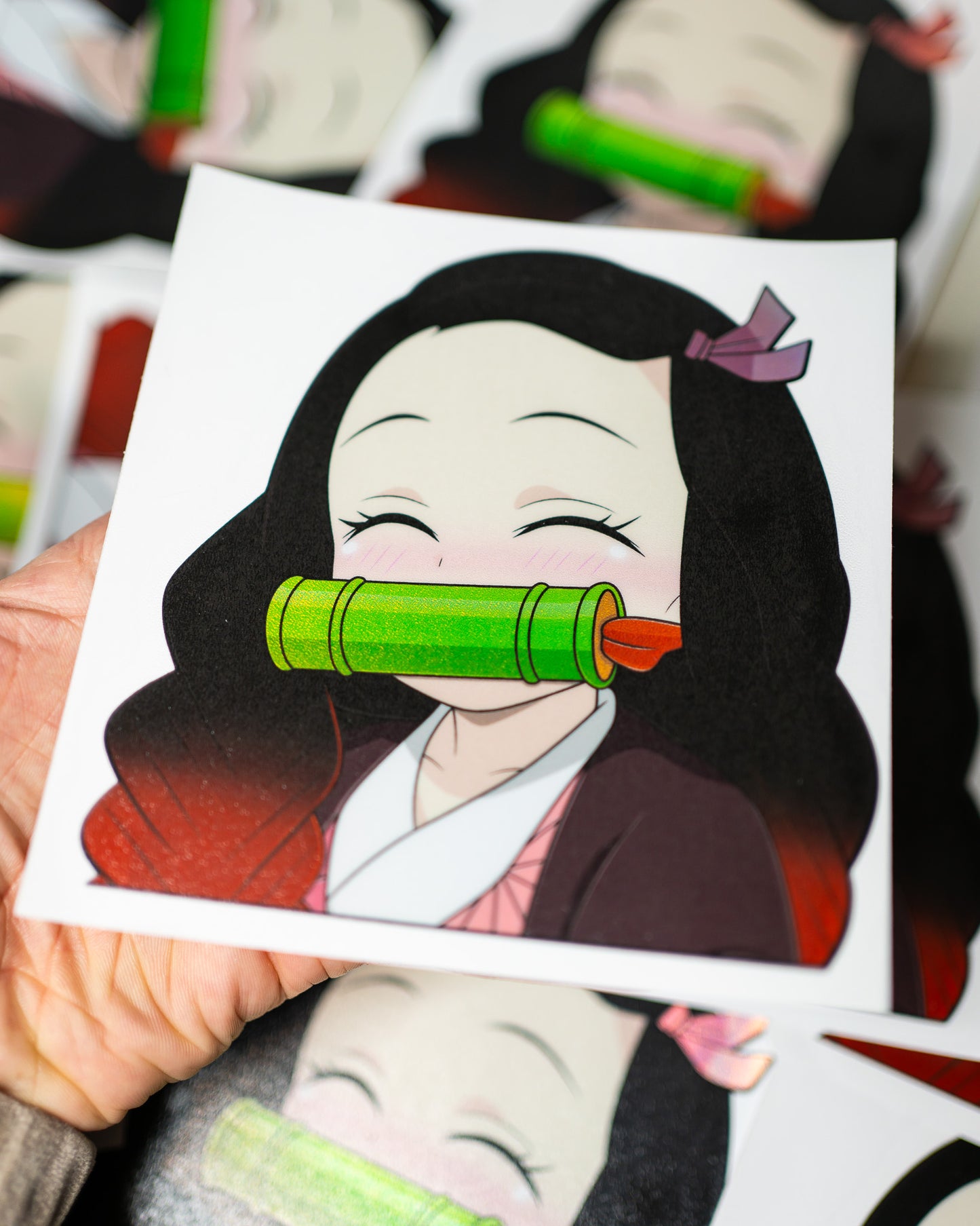 Nezuko "Chibi" Sticker (Spot Holographic)