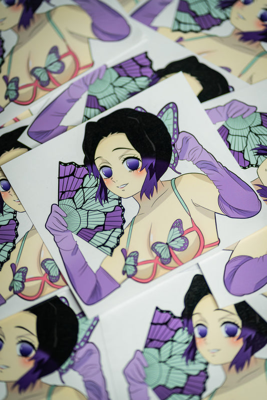 Shinobu Butterfly Fan Sticker (Ecchi)