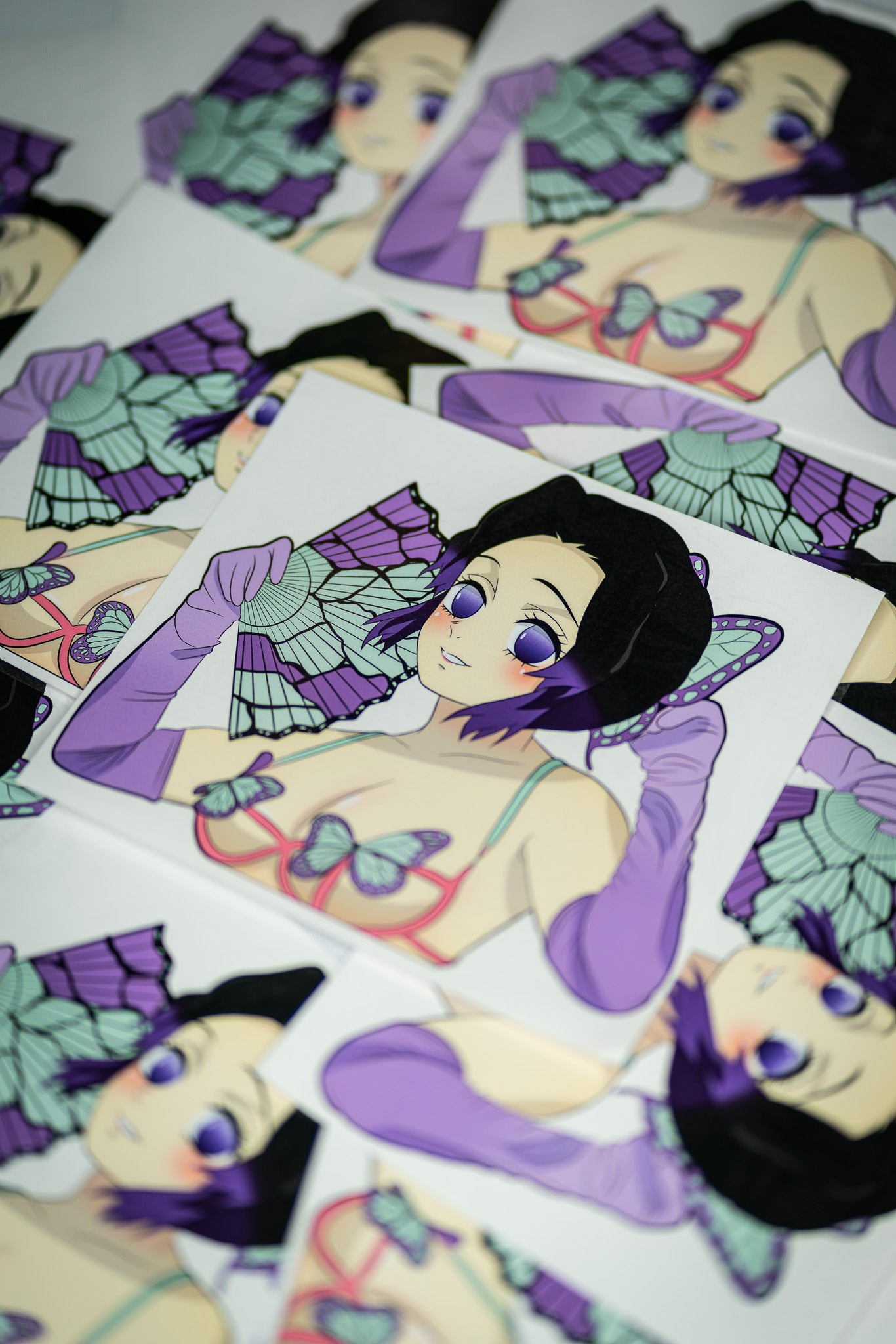 Shinobu Butterfly Fan Sticker (Ecchi)